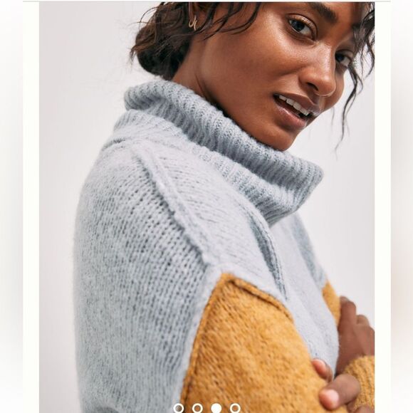 Anthropologie Sunday in Brooklyn Ashley Colorblocked Sweater Neutral Motif S NWT - Picture 12 of 13